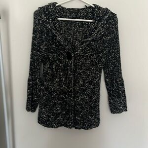 BCBGMaxaria black and white sweater with hood size medium
